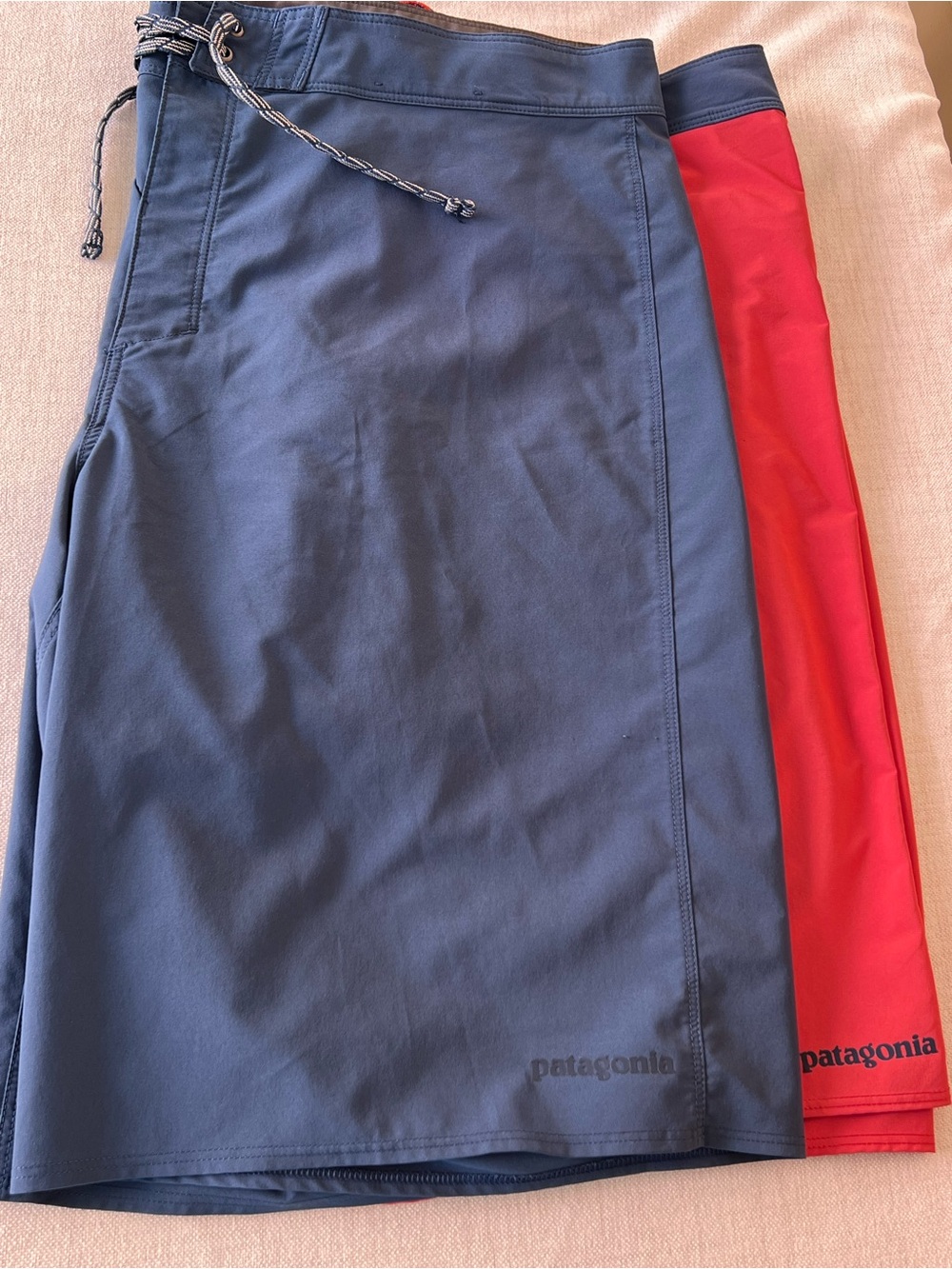 Patagonia Men's Navy and Red Hybrid Board Shorts